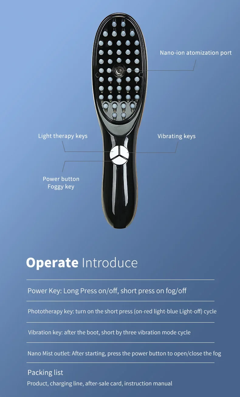 Oplexia™ Dual LED Red & Blue Light Therapy Hair Comb - Image 18
