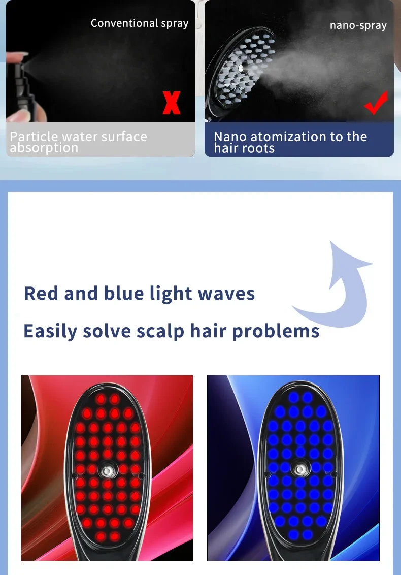 Oplexia™ Dual LED Red & Blue Light Therapy Hair Comb - Image 8