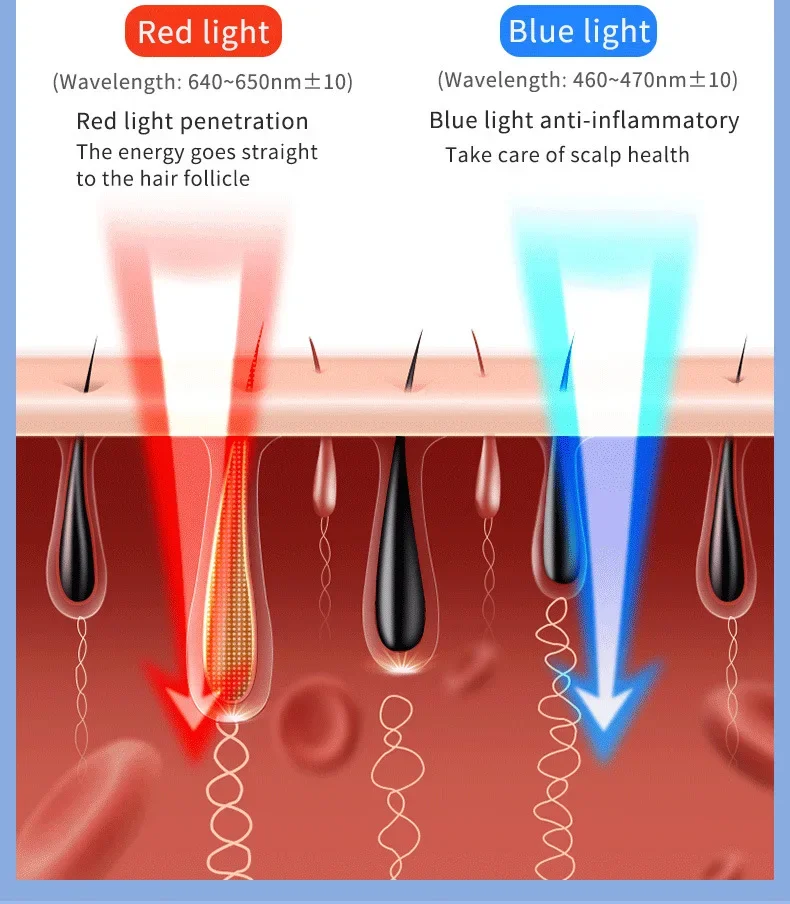 Oplexia™ Dual LED Red & Blue Light Therapy Hair Comb - Image 9